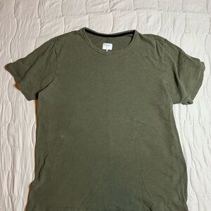 Rag & Bone T-Shirt Men Size Large Olive Knit Cotton Short Sleeve Visible Flaw